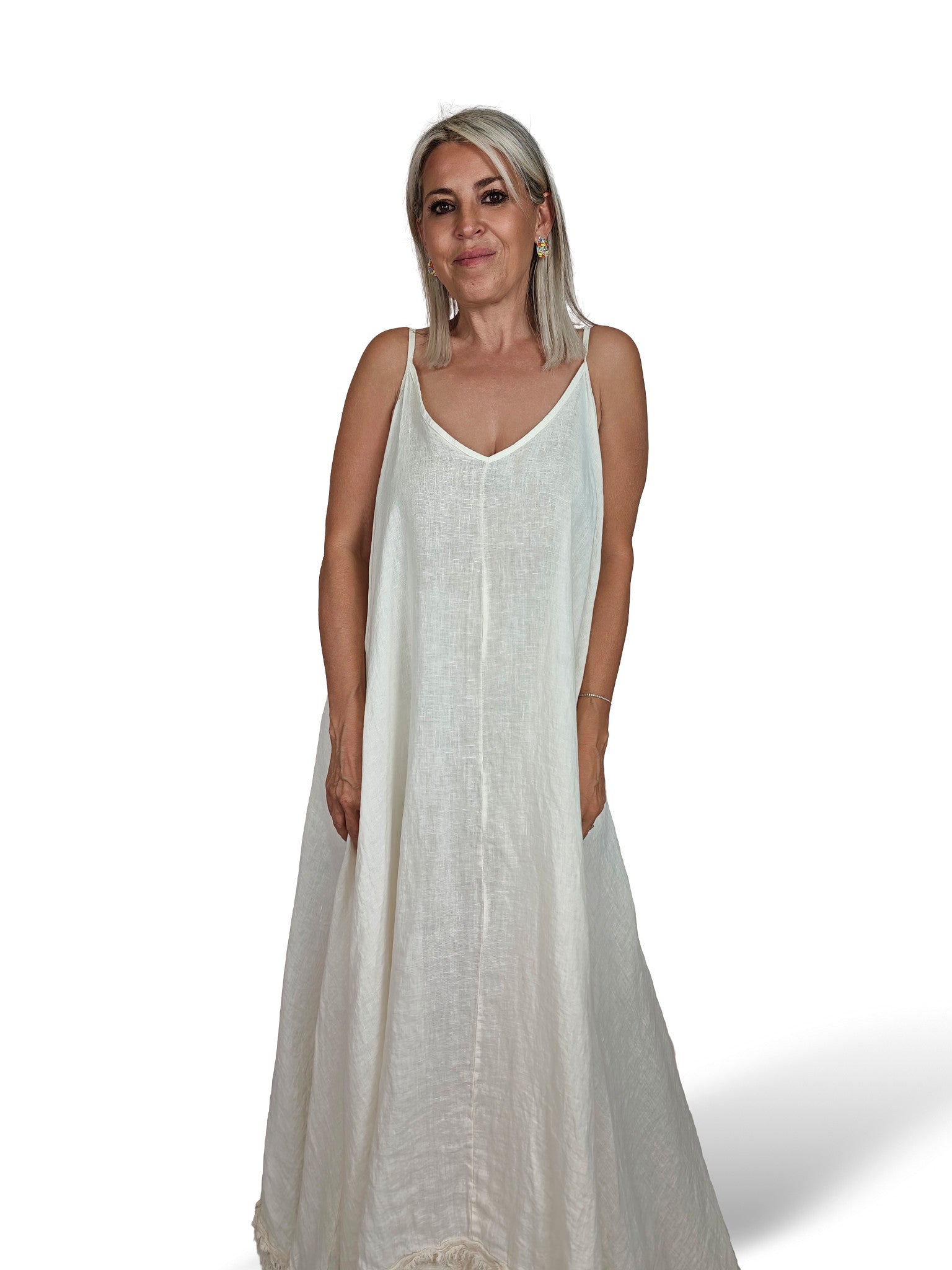 VESTIDO LARGO TIRANTES LINO JOT