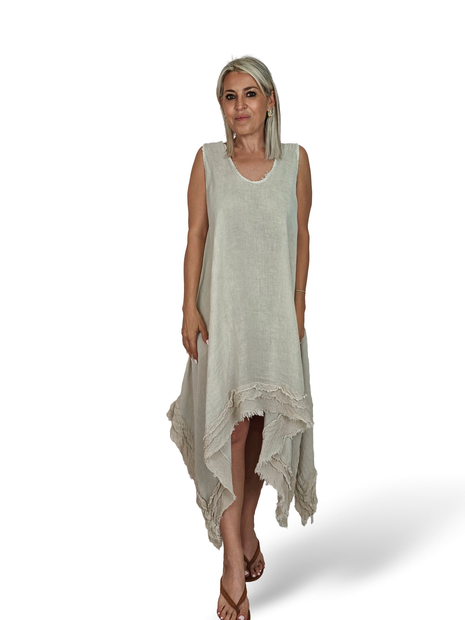 JOT LINEN ASYMMETRISCHES KLEID