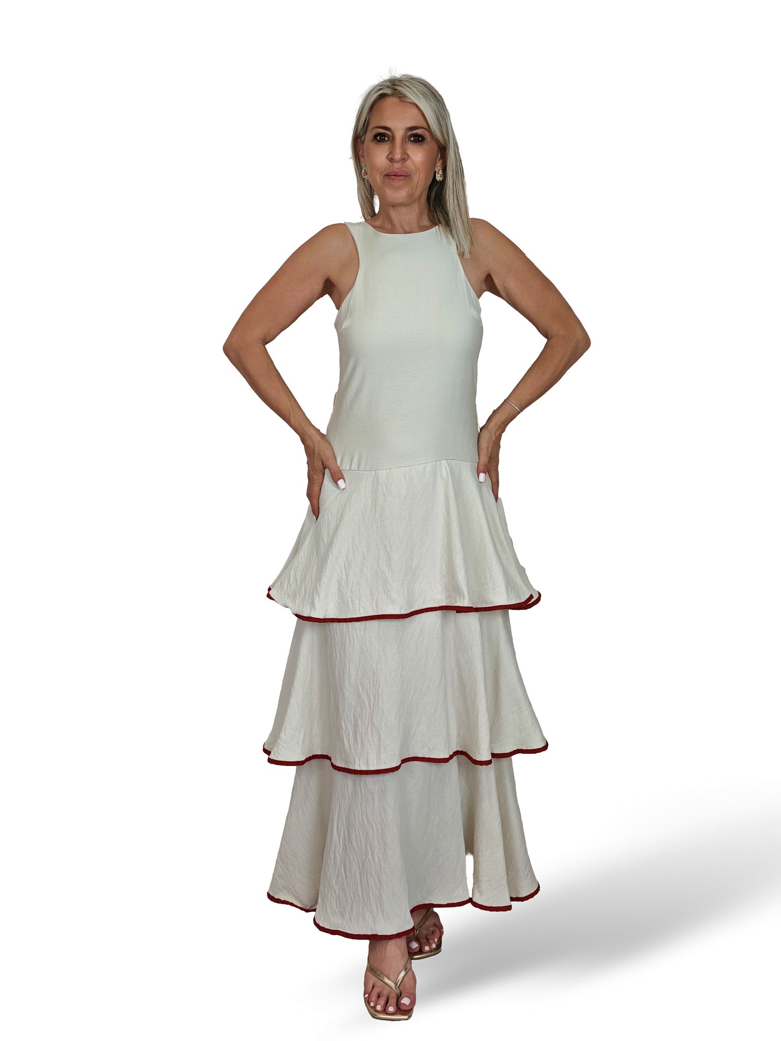 VESTIDO VOLANTES ESPALDA NIDO ABEJA
