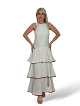 VESTIDO VOLANTES ESPALDA NIDO ABEJA