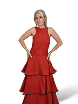 VESTIDO VOLANTES ESPALDA NIDO ABEJA