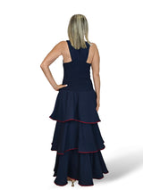 VESTIDO VOLANTES ESPALDA NIDO ABEJA