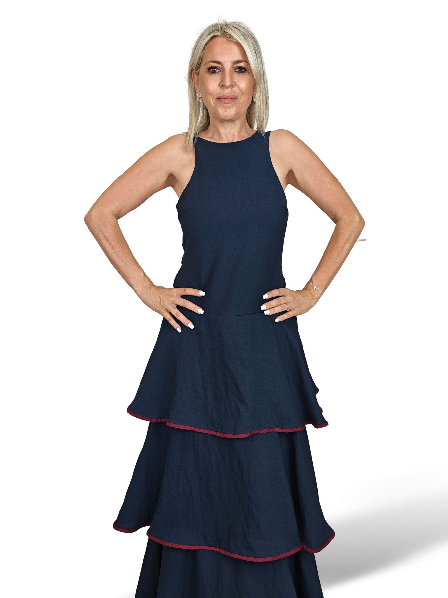 VESTIDO VOLANTES ESPALDA NIDO ABEJA