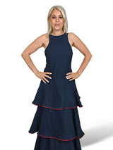 VESTIDO VOLANTES ESPALDA NIDO ABEJA