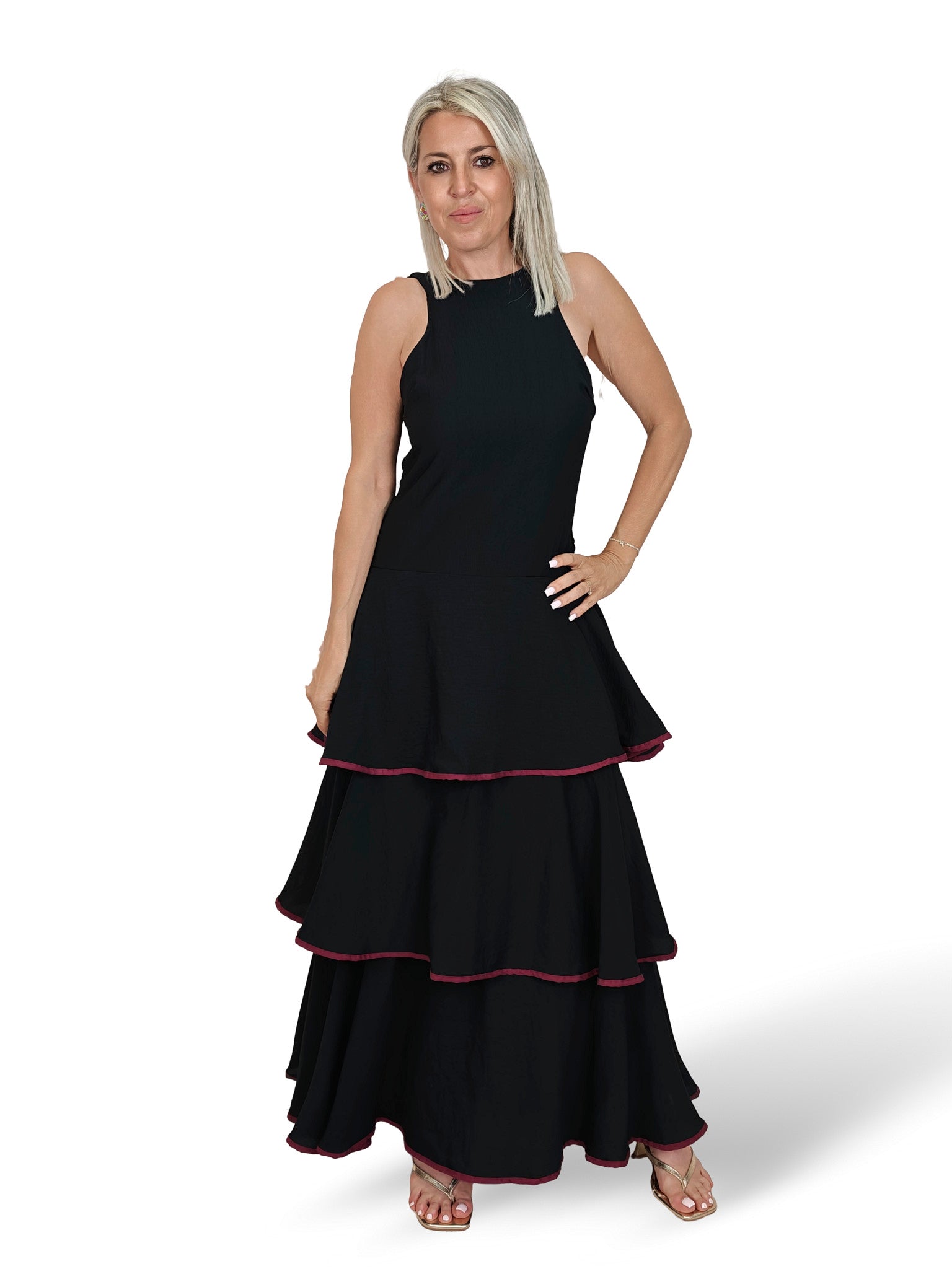 VESTIDO VOLANTES ESPALDA NIDO ABEJA