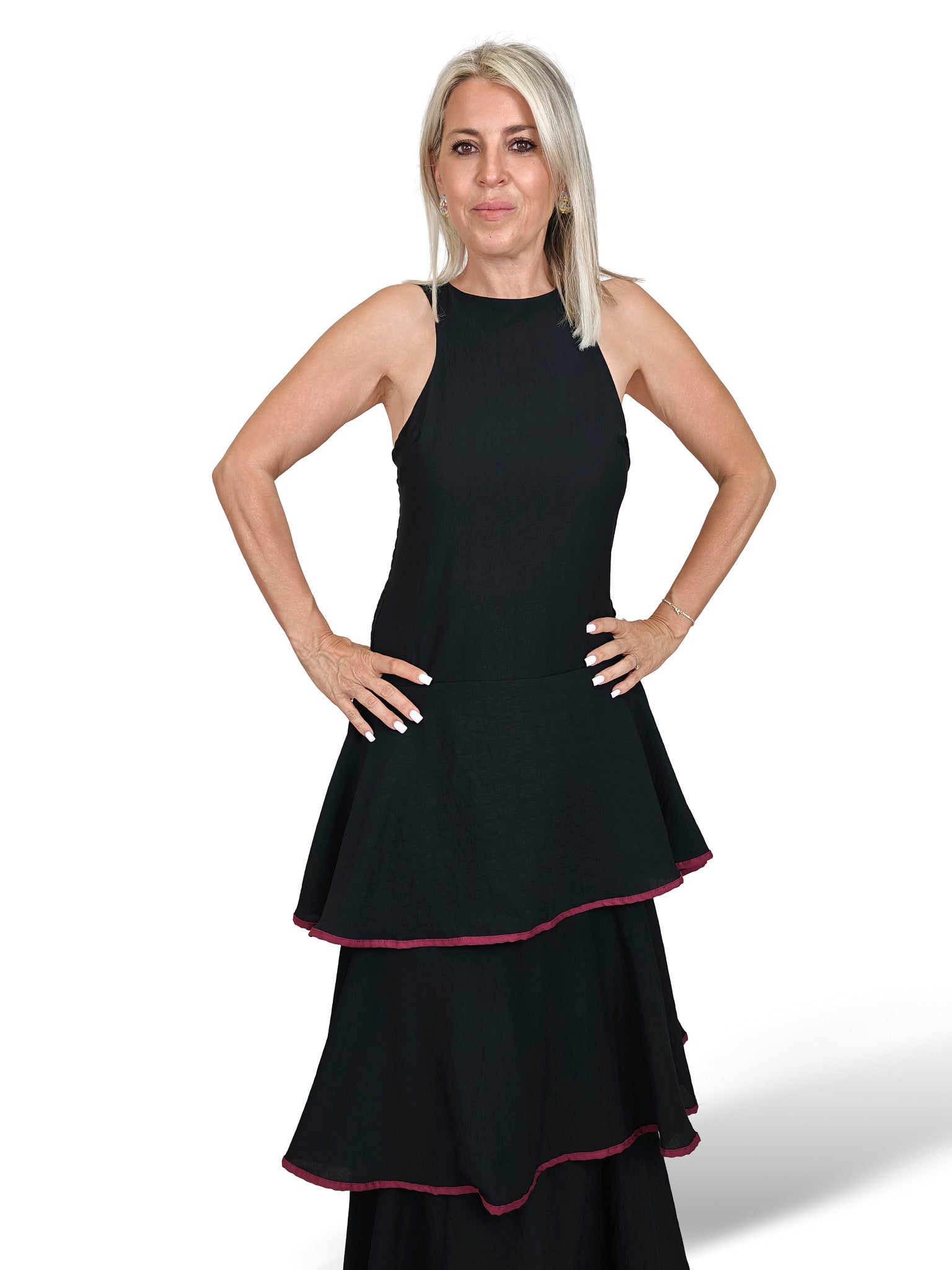 VESTIDO VOLANTES ESPALDA NIDO ABEJA