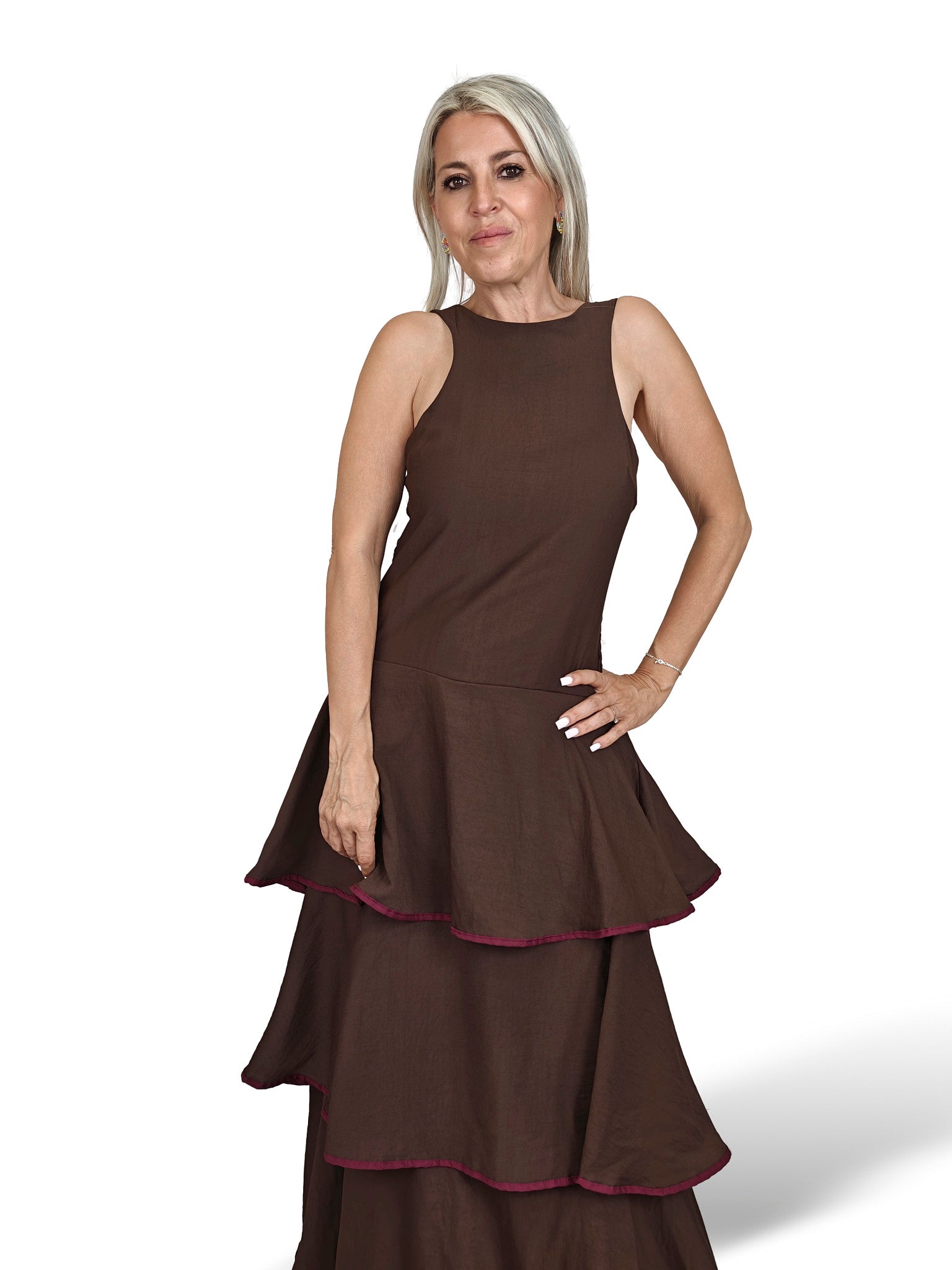 VESTIDO VOLANTES ESPALDA NIDO ABEJA
