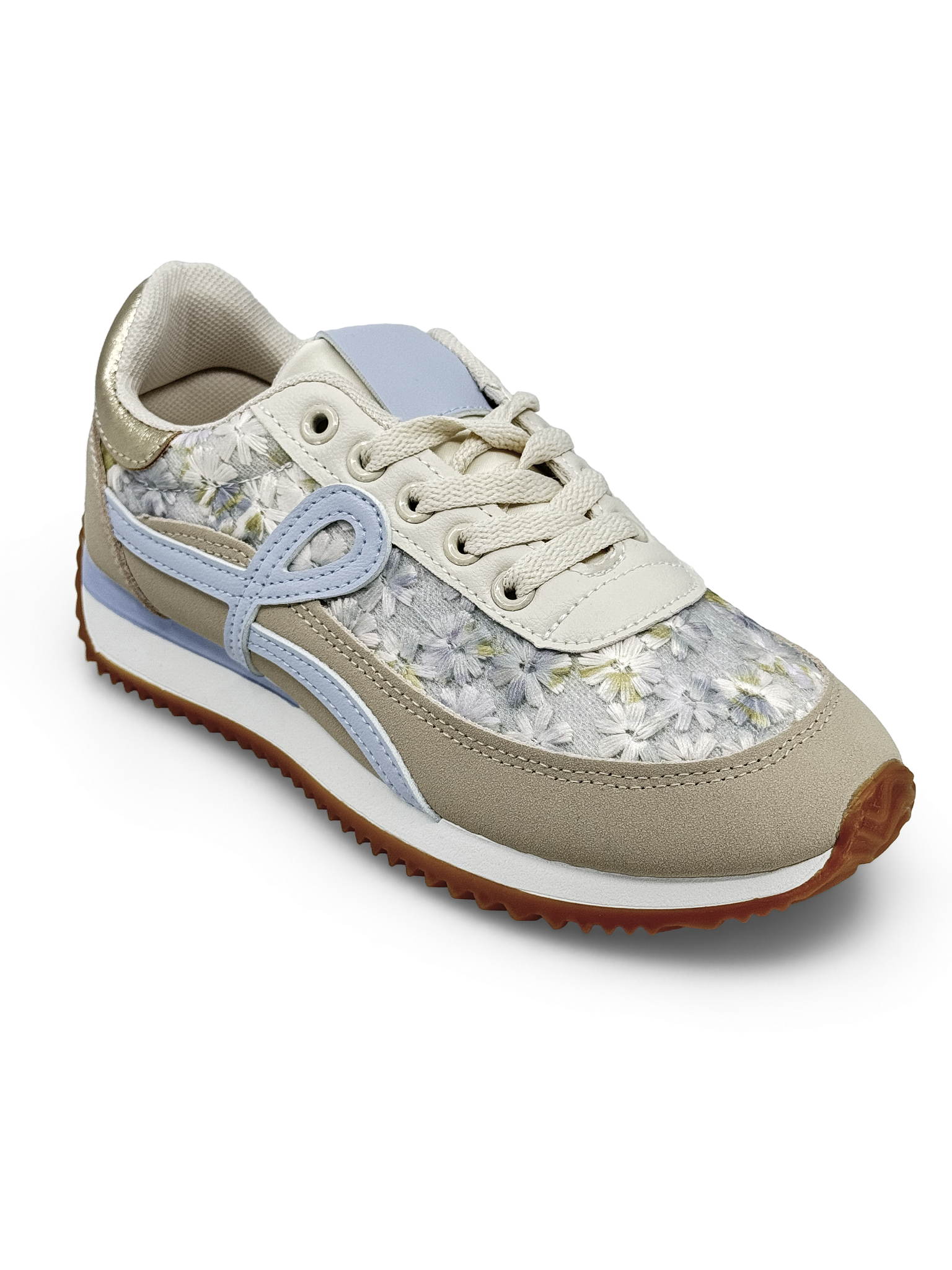 TÊNIS RETRÓ COM ESTAMPA DE FLOR