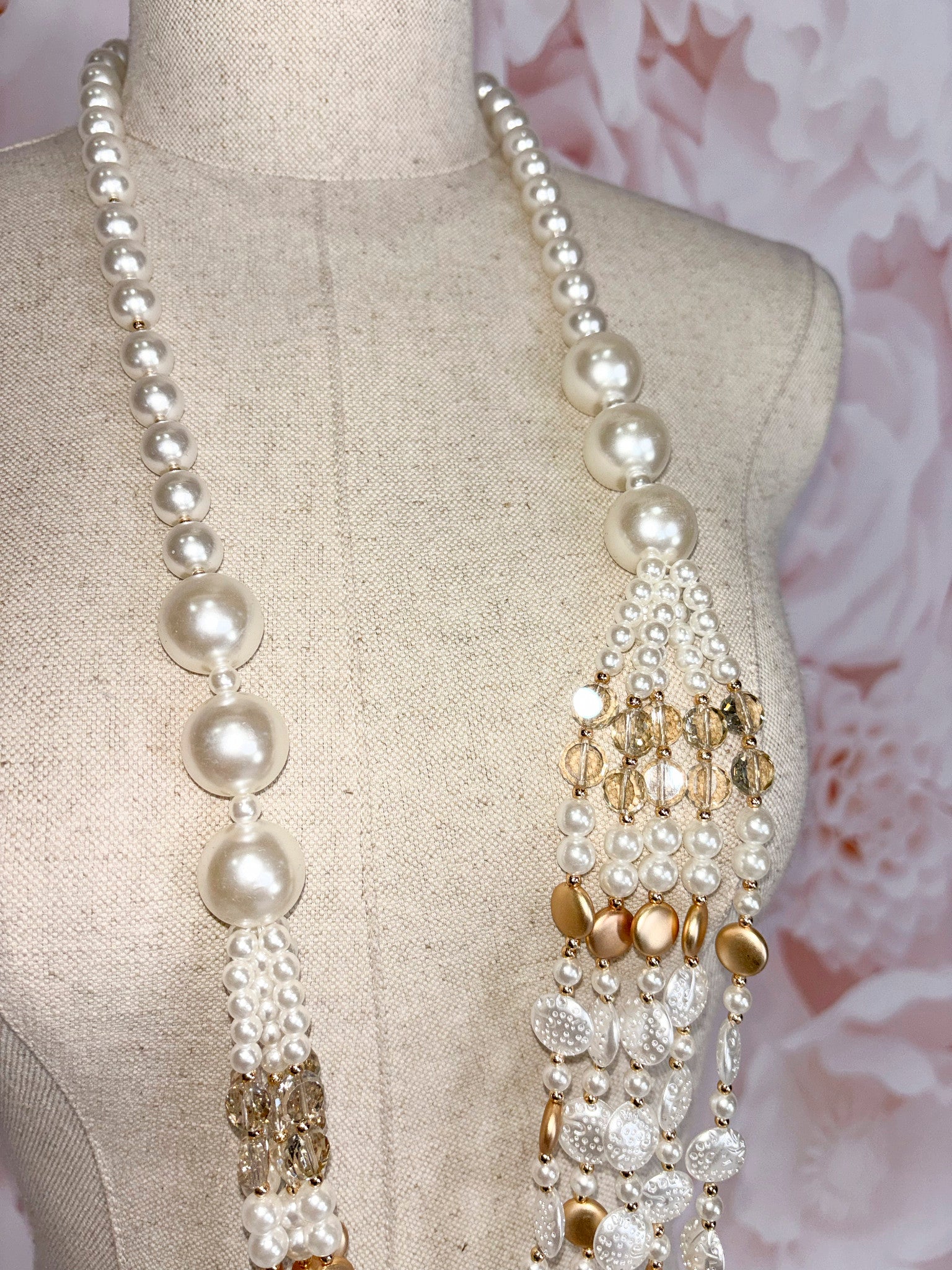 COLLAR PERLA BLANCO Y DORADO