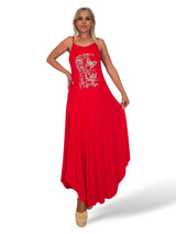 VESTIDO TIRANTES BORDADO LUNA MARIPOSA