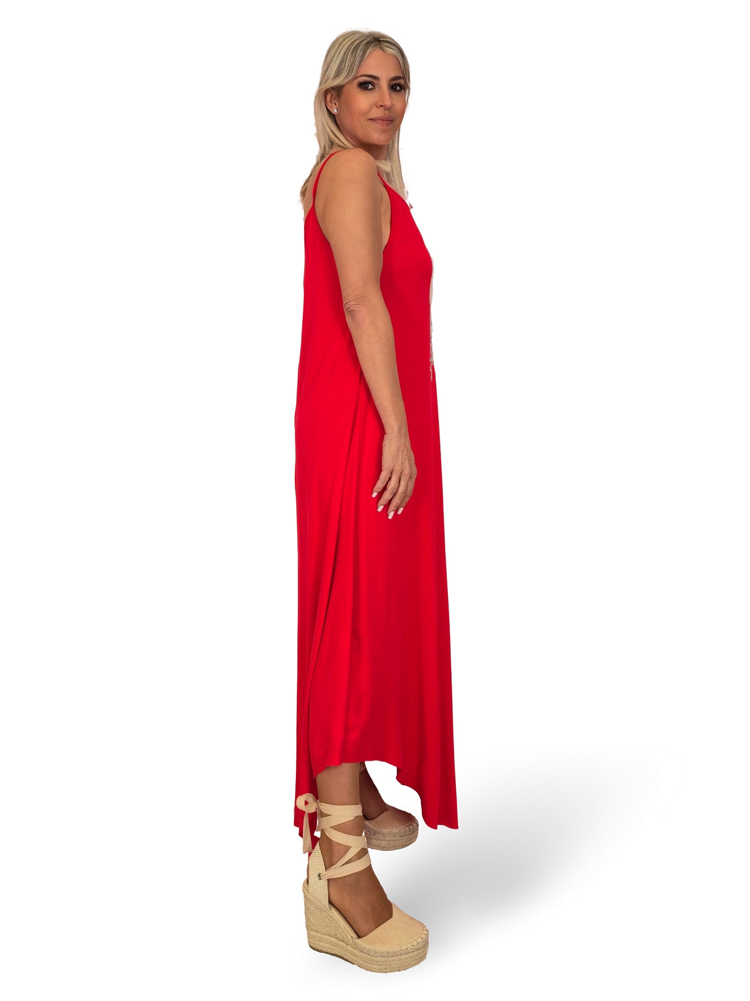 VESTIDO TIRANTES BORDADO LUNA MARIPOSA