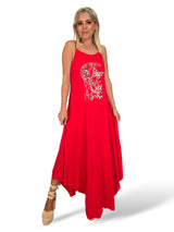 VESTIDO TIRANTES BORDADO LUNA MARIPOSA