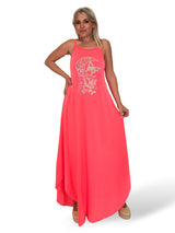 VESTIDO TIRANTES BORDADO LUNA MARIPOSA