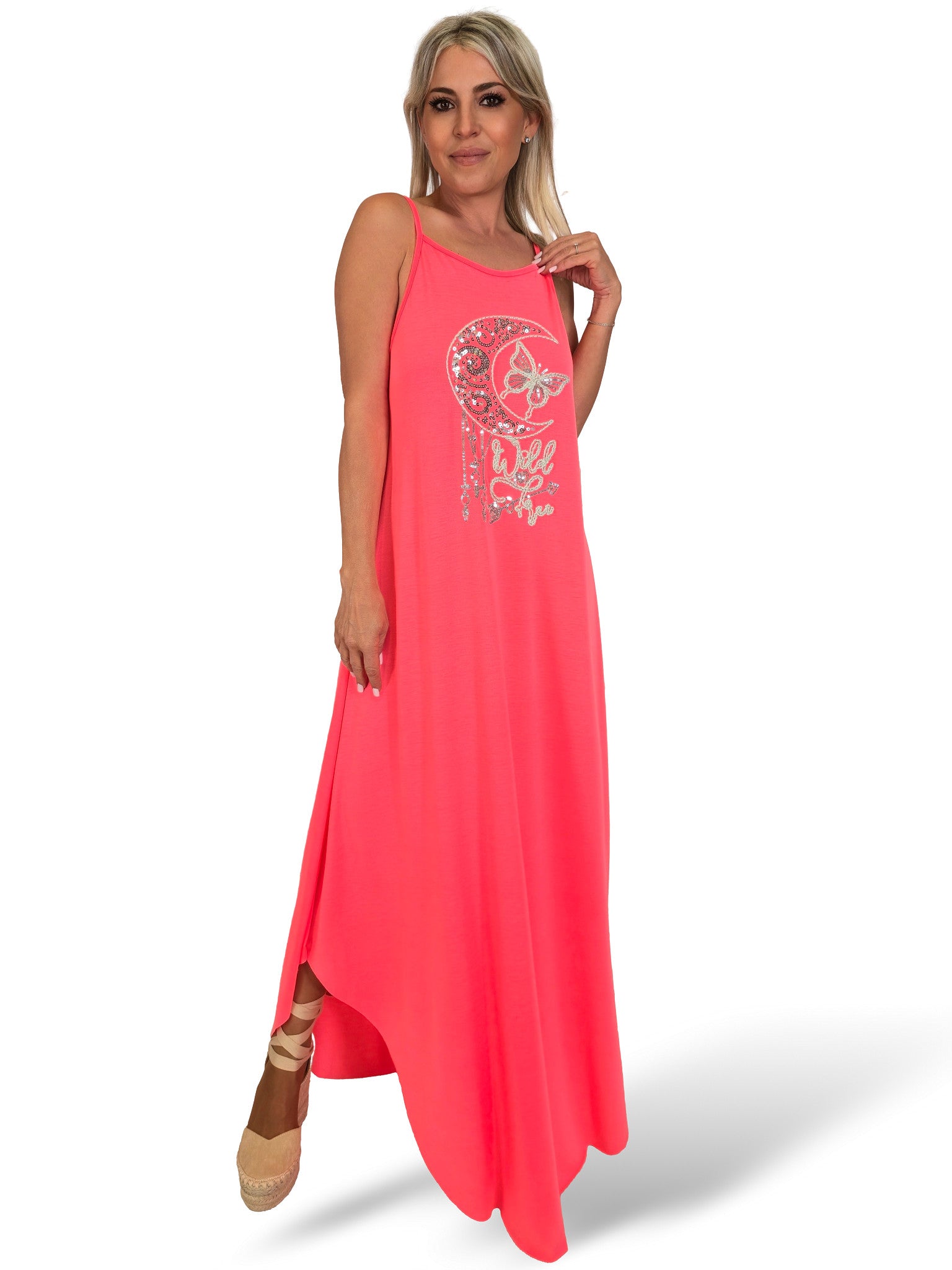 VESTIDO TIRANTES BORDADO LUNA MARIPOSA