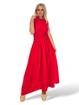 VESTIDO ASIMETRICO NIDO DE ABEJA