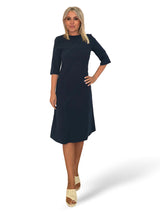 VESTIDO CORTES MANGA FRANCESA MIDI JOT