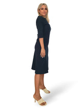 VESTIDO CORTES MANGA FRANCESA MIDI JOT