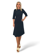 VESTIDO CORTES MANGA FRANCESA MIDI JOT