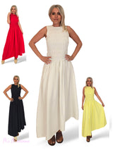 VESTIDO ASIMETRICO NIDO DE ABEJA