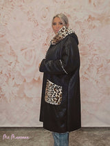 ABRIGO PIEL VUELTA ANIMAL PRINT JOT - Mi Marciana