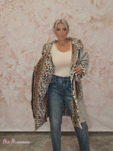 ABRIGO PIEL VUELTA ANIMAL PRINT JOT - Mi Marciana