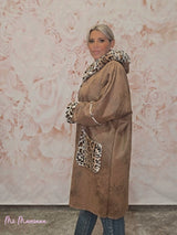 ABRIGO PIEL VUELTA ANIMAL PRINT JOT - Mi Marciana