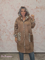 ABRIGO PIEL VUELTA ANIMAL PRINT JOT - Mi Marciana