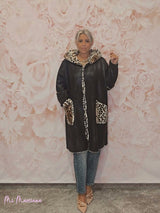 ABRIGO PIEL VUELTA ANIMAL PRINT JOT - Mi Marciana