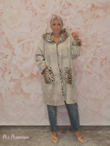 ABRIGO PIEL VUELTA ANIMAL PRINT JOT - Mi Marciana