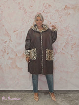 ABRIGO PIEL VUELTA ANIMAL PRINT JOT - Mi Marciana