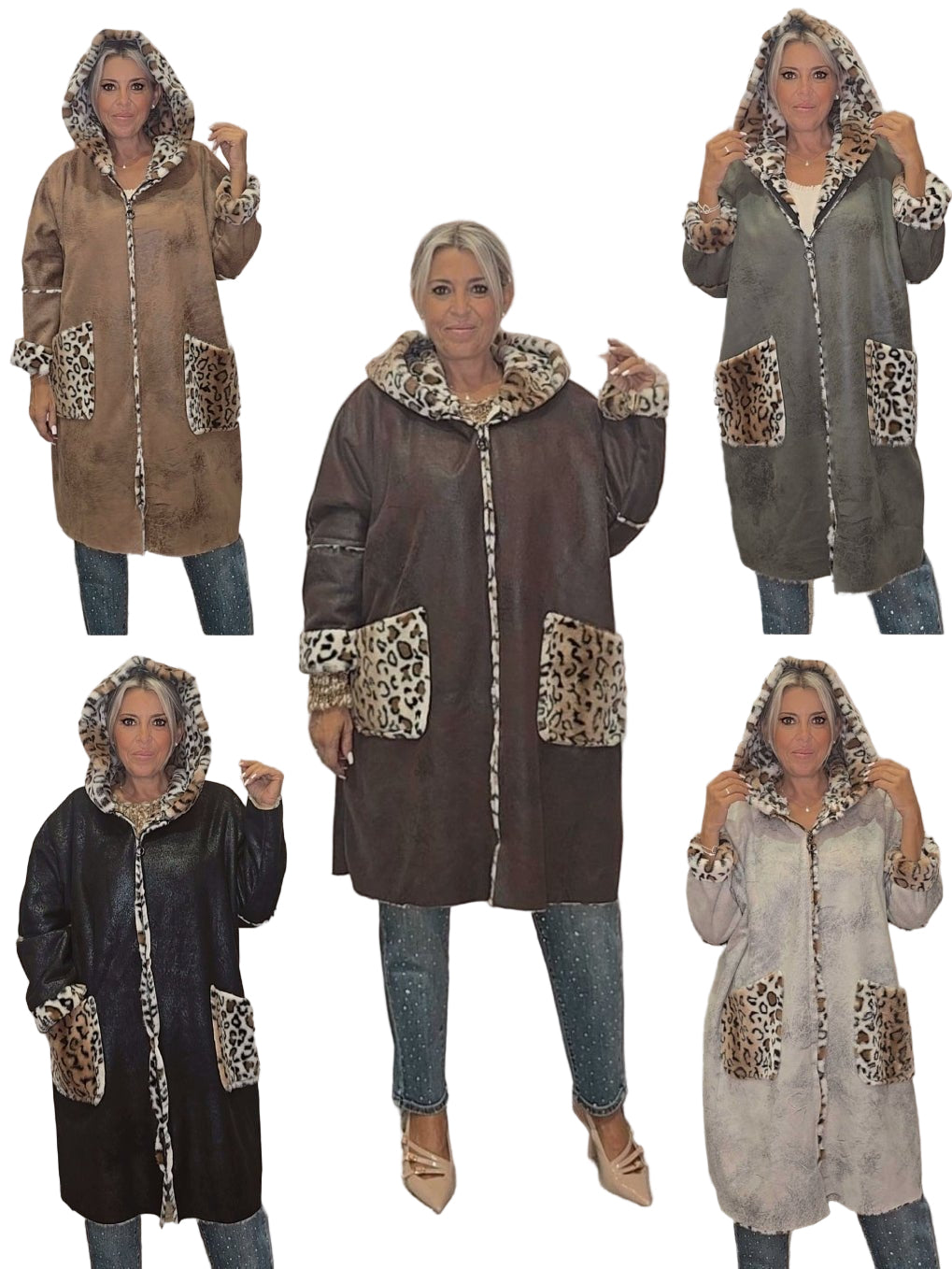 ABRIGO PIEL VUELTA ANIMAL PRINT JOT - Mi Marciana