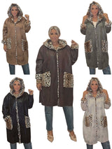 ABRIGO PIEL VUELTA ANIMAL PRINT JOT - Mi Marciana