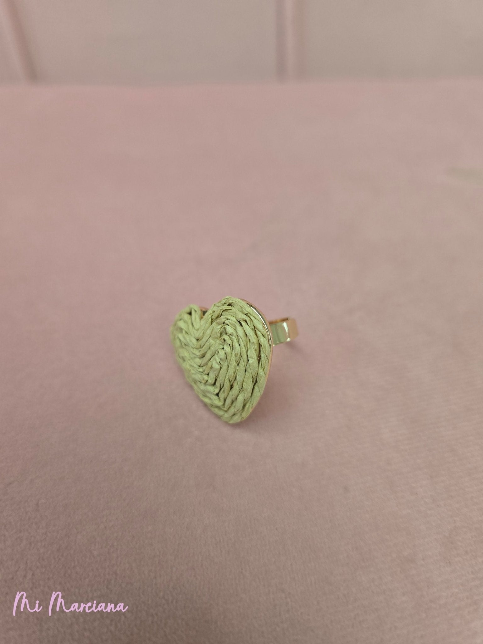 ANILLO CORAZON RAFIA PEQUEÑO - Mi Marciana
