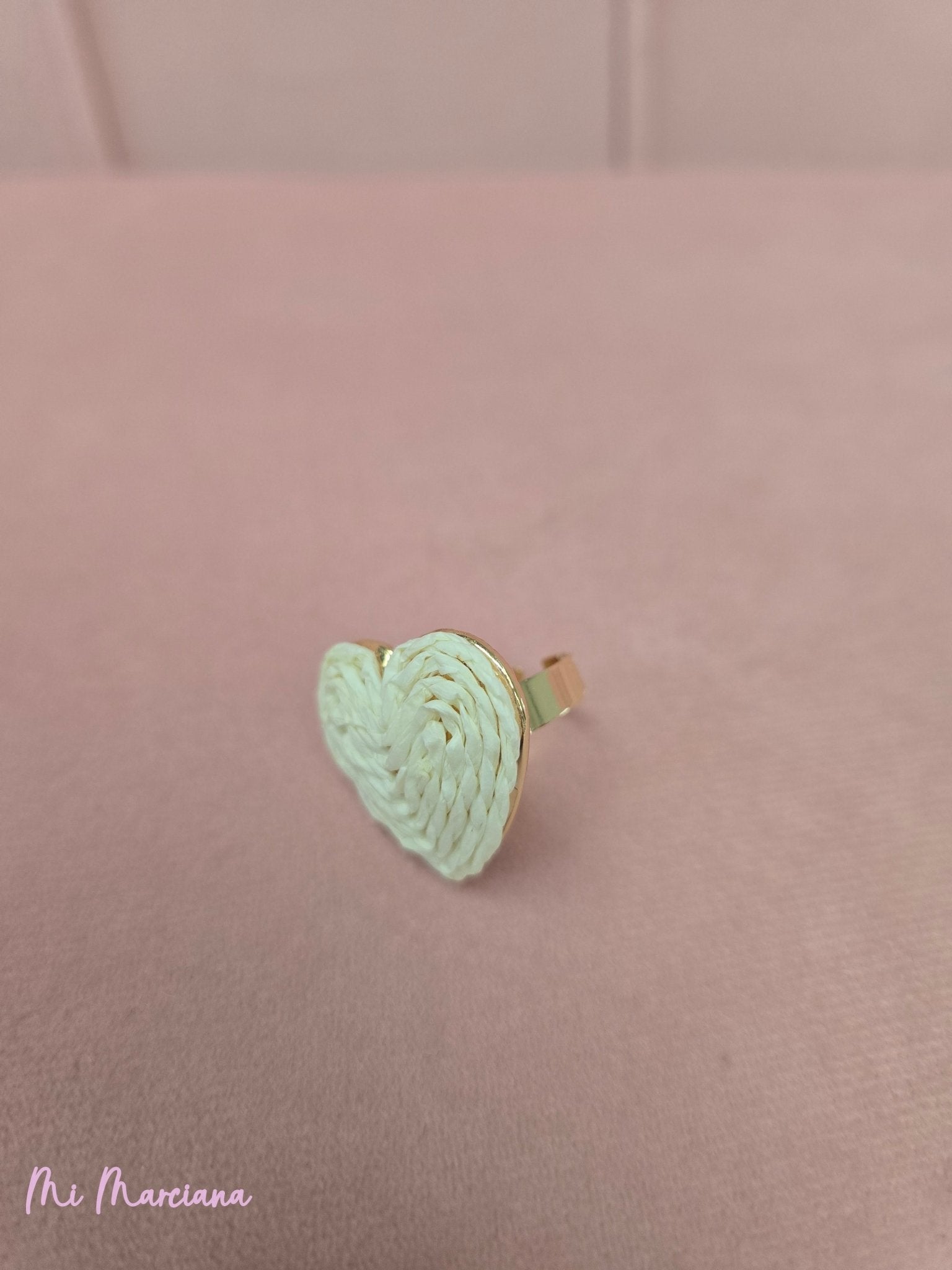 ANILLO CORAZON RAFIA PEQUEÑO - Mi Marciana