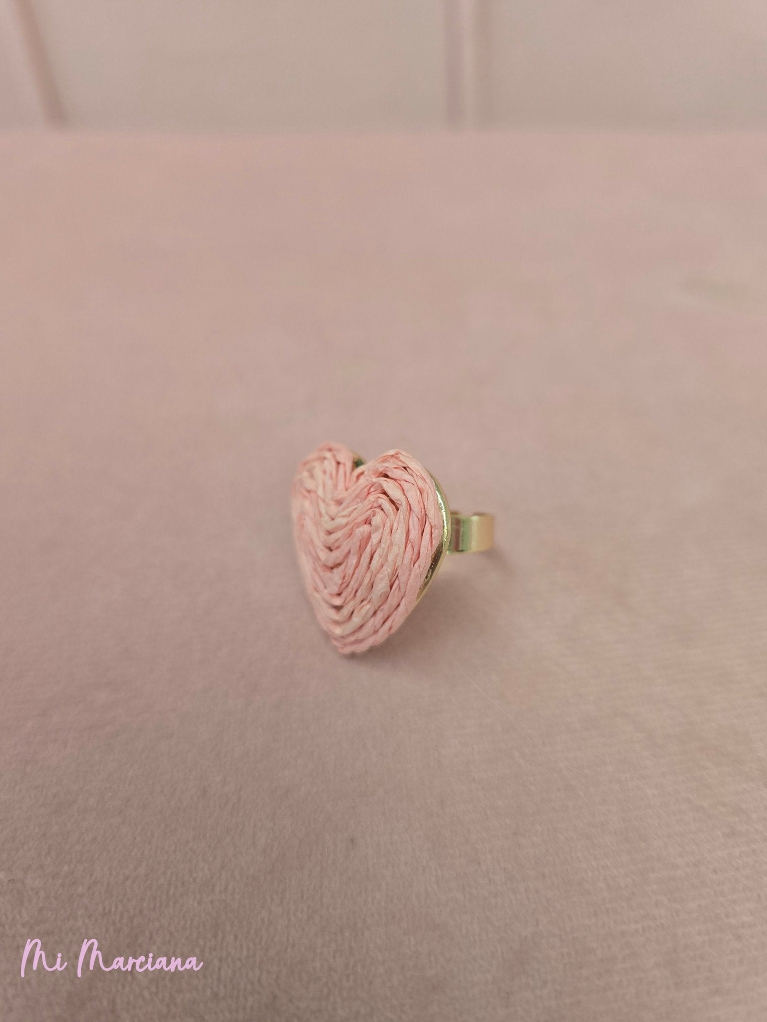 ANILLO CORAZON RAFIA PEQUEÑO - Mi Marciana