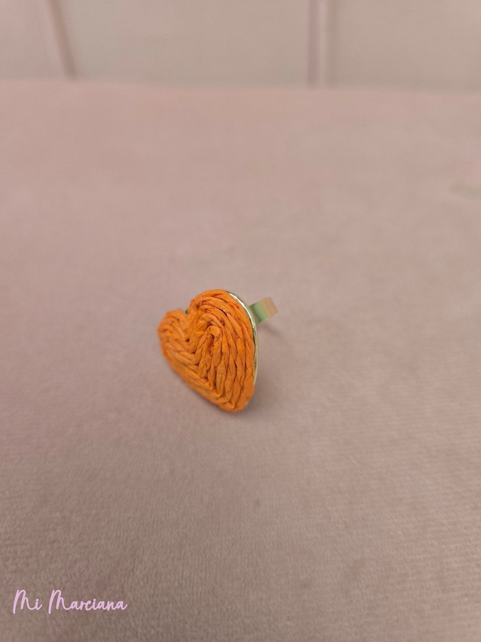 ANILLO CORAZON RAFIA PEQUEÑO - Mi Marciana