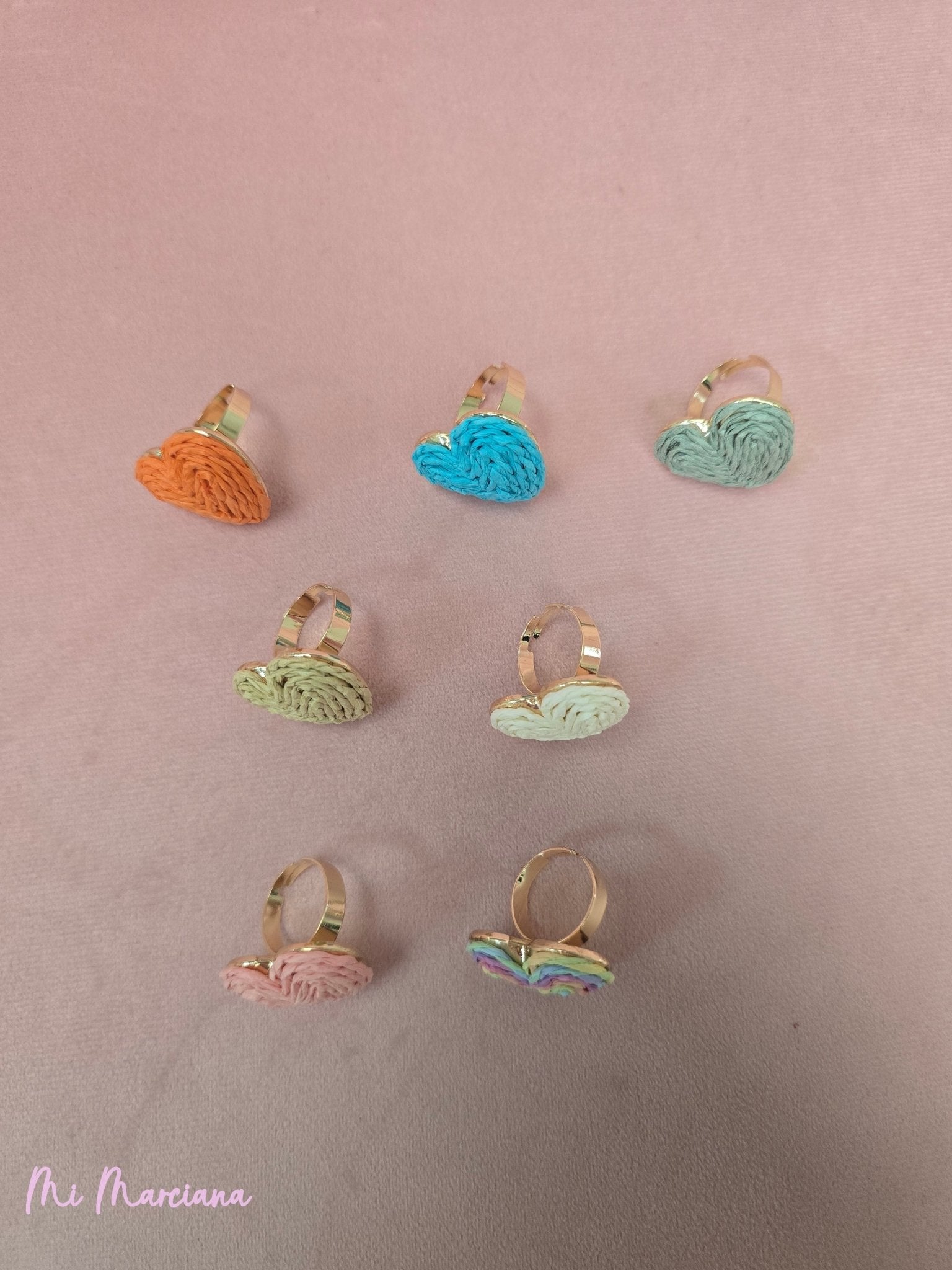 ANILLO CORAZON RAFIA PEQUEÑO - Mi Marciana