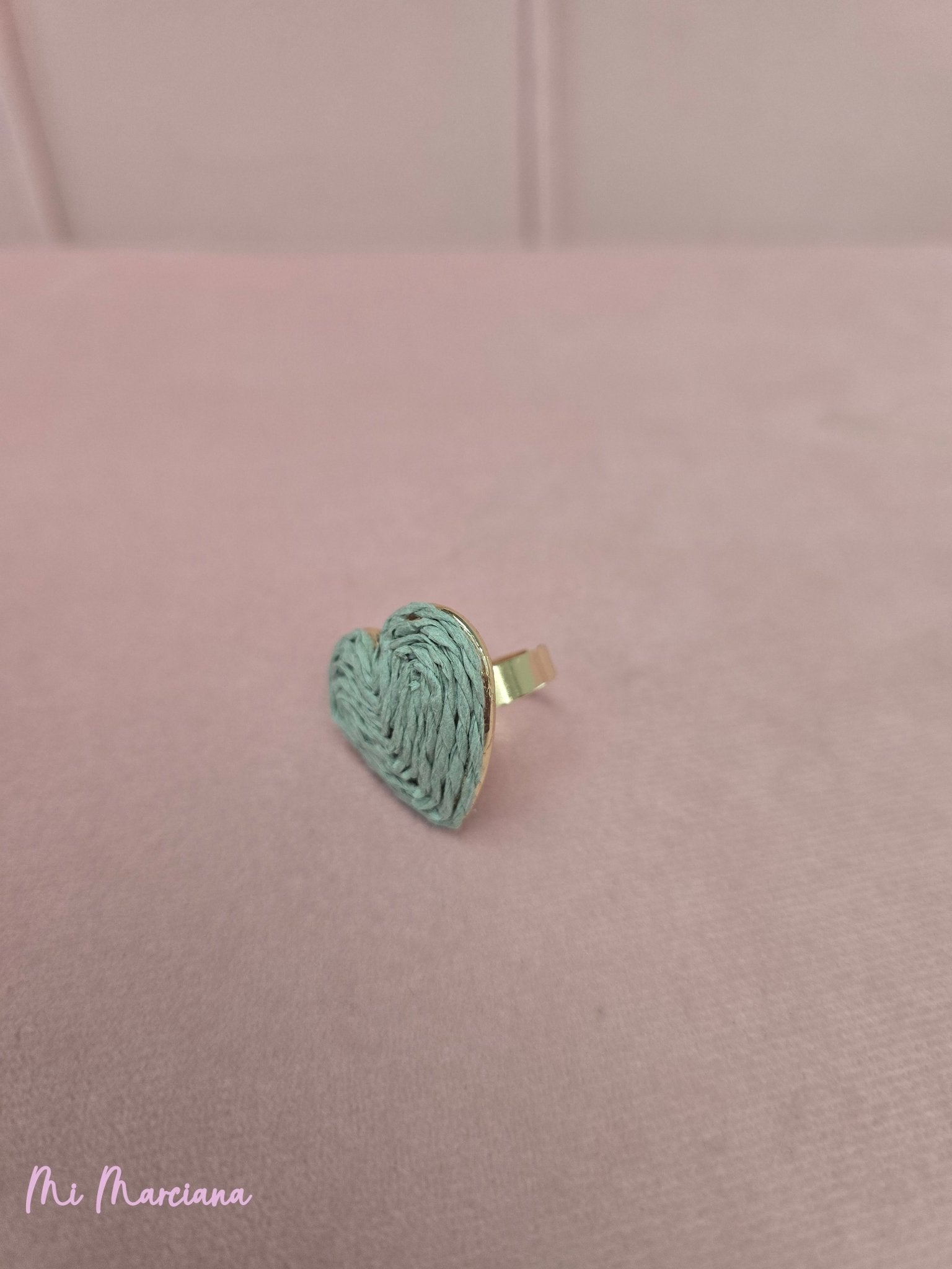 ANILLO CORAZON RAFIA PEQUEÑO - Mi Marciana