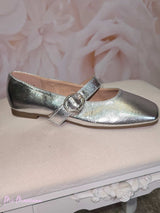 BAILARINAS PLATA METALIZADO CON HEBILLA - Mi Marciana