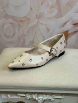 BAILARINAS TACHUELAS BEIGE - Mi Marciana