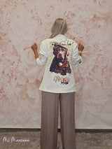 BLAZER DOG METALIZADA BLANCA - Mi Marciana