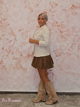 BLAZER ENTALLADA DENIM BEIGE - Mi Marciana