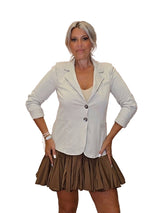 BLAZER ENTALLADA DENIM BEIGE - Mi Marciana
