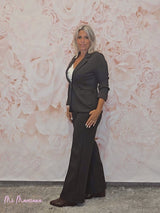 BLAZER ENTALLADA MIL RAYAS CAFÉ - Mi Marciana