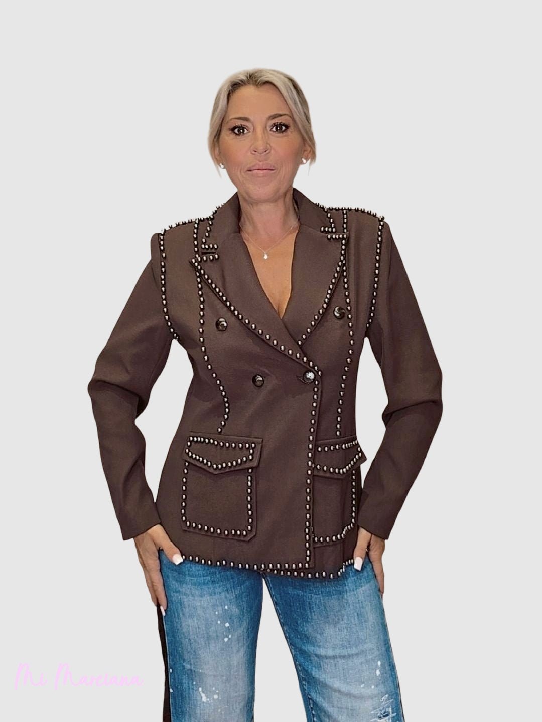 BLAZER ENTALLADA TACHUELAS JOT - Mi Marciana