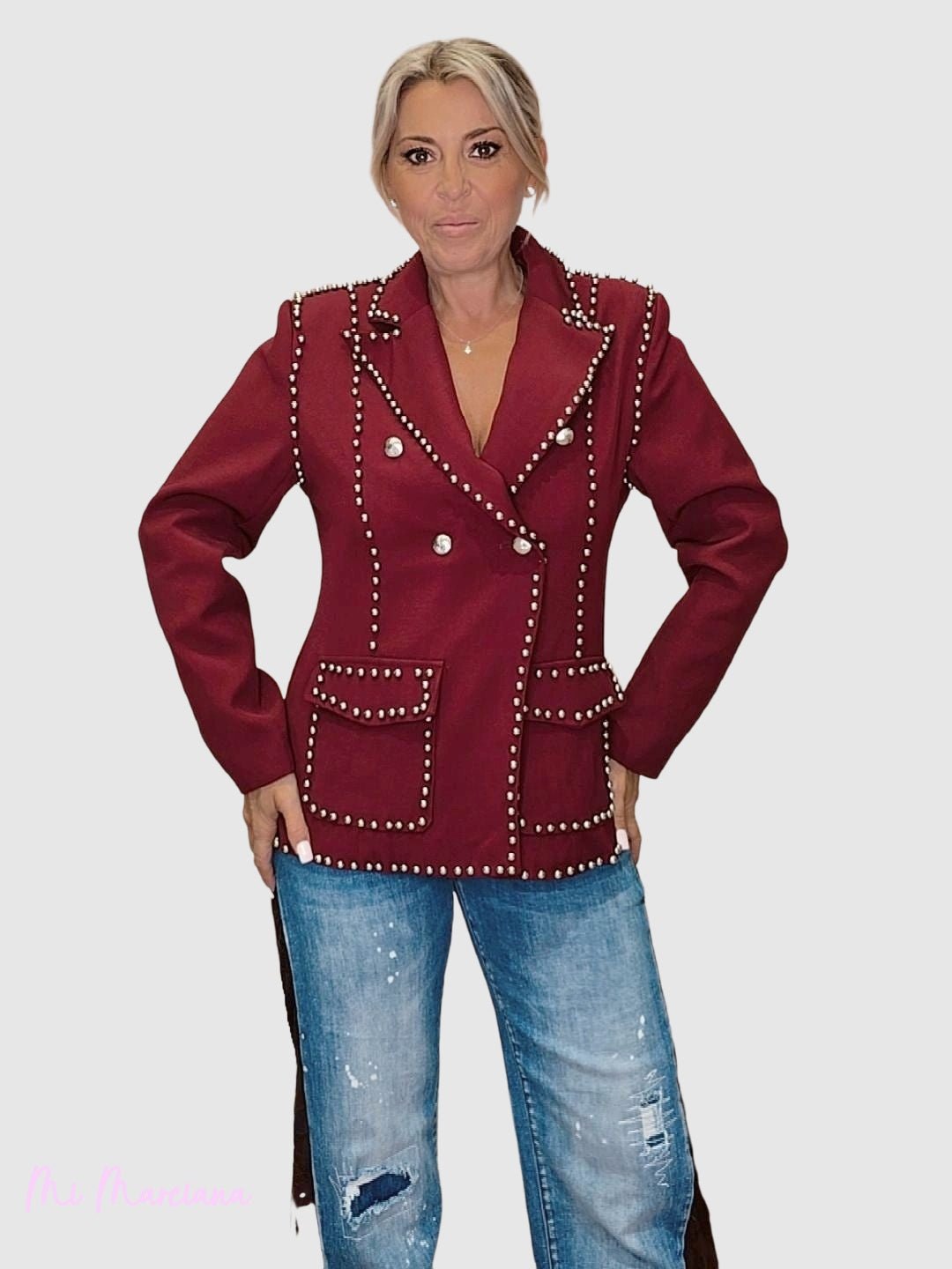 BLAZER ENTALLADA TACHUELAS JOT - Mi Marciana