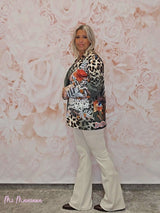 BLAZER ESTAMPADO METALIZADA ANIMAL PRINT CABALLO - Mi Marciana