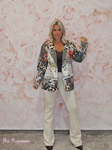 BLAZER ESTAMPADO METALIZADA ANIMAL PRINT CABALLO - Mi Marciana