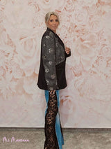 BLAZER OVERSIZE COMBINADA DENIM LENTEJUELAS JOT - Mi Marciana