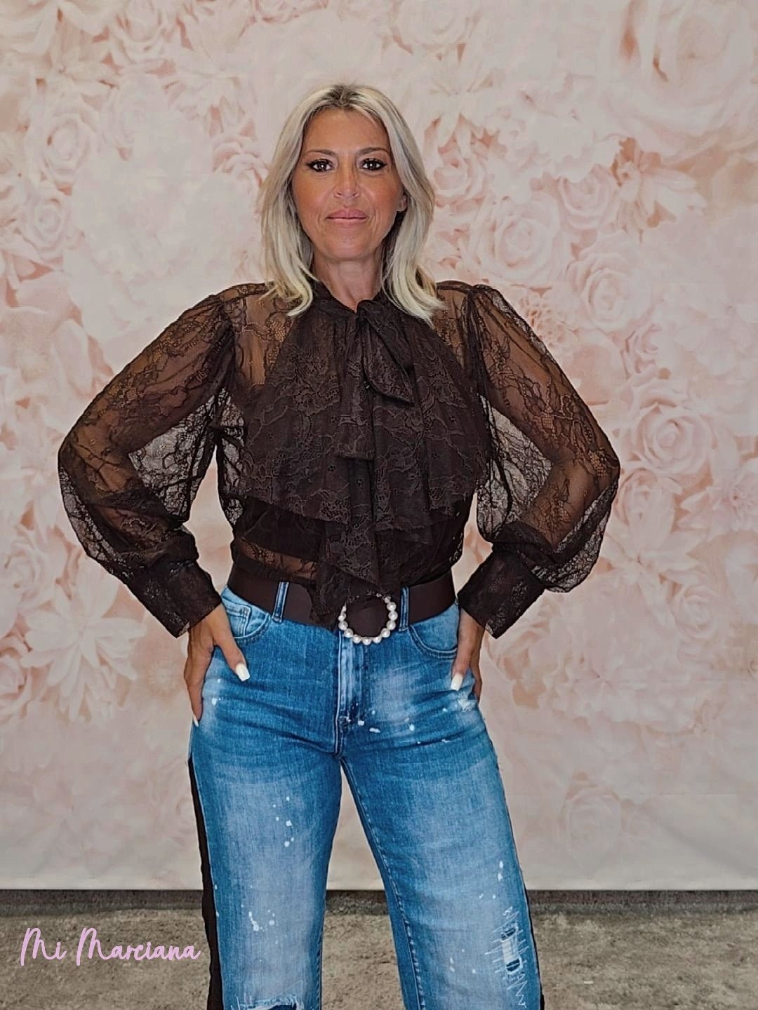 BLUSA ENCAJE CON LAZADA - Mi Marciana